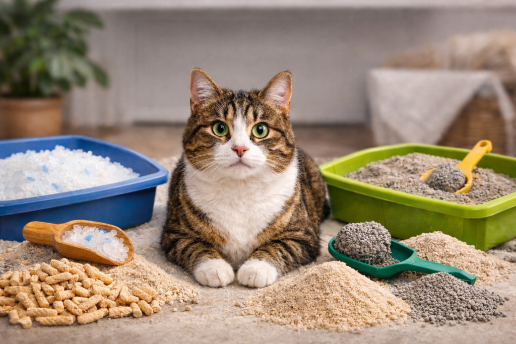 tipos de areia para gatos