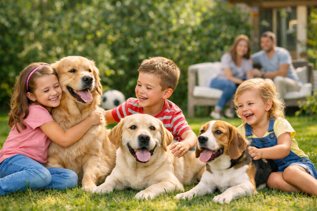 Raças de cachorro para famílias com crianças
