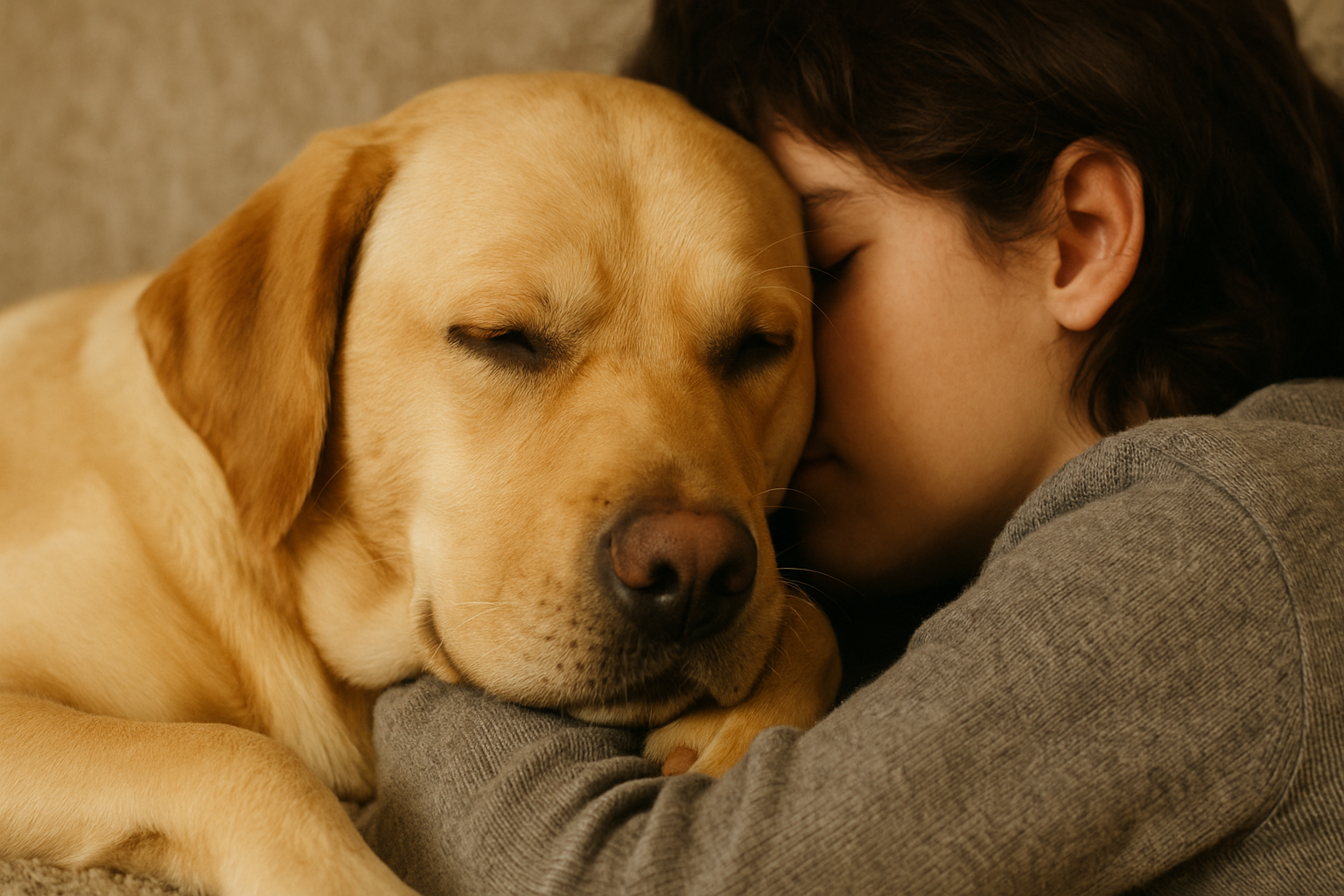 cão que dorme grudado