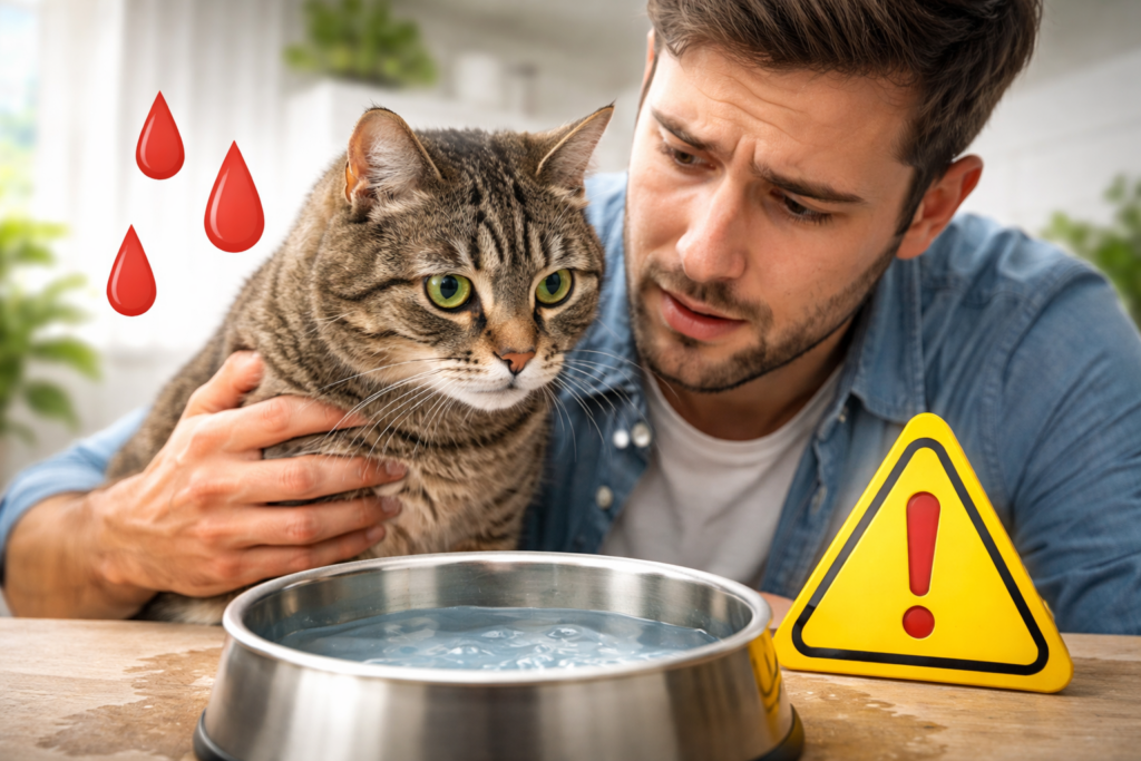 gatos bebem pouca agua