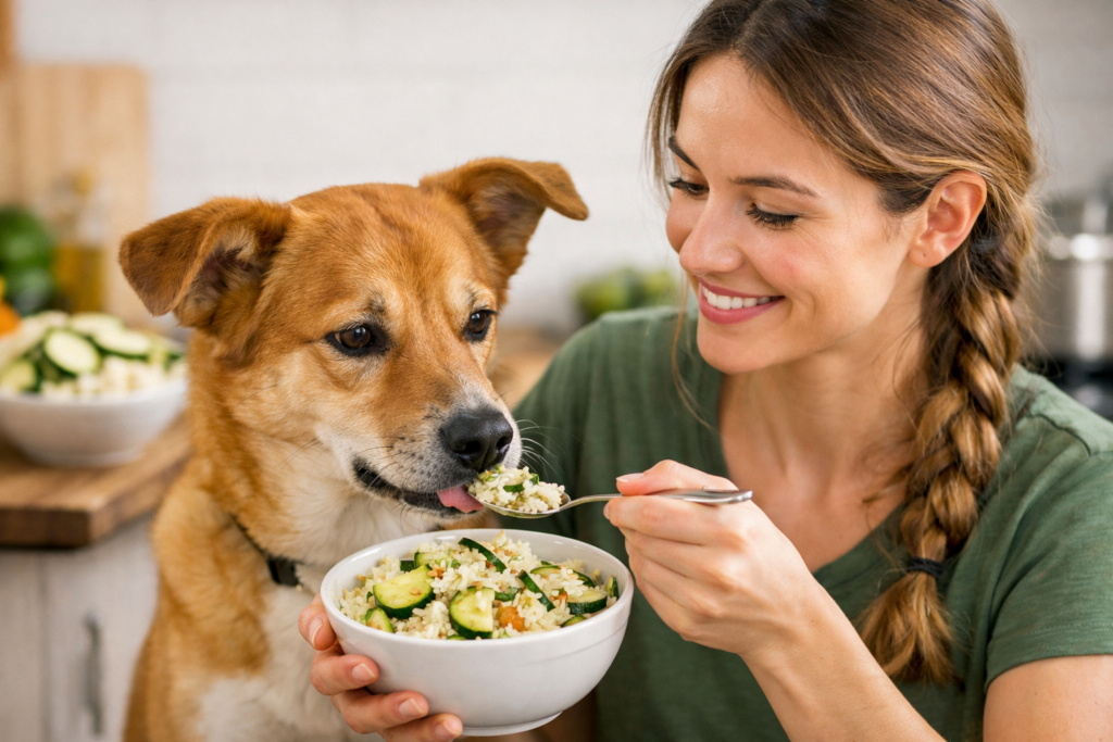 Cachorro pode comer arroz com abobrinha