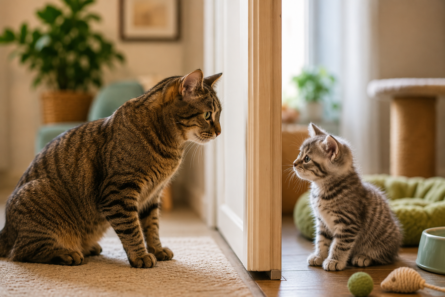 Como apresentar um filhote para um gato mais velho