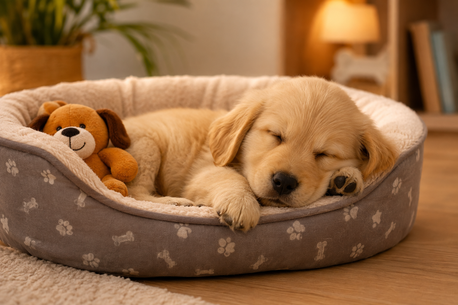 filhote dormir na propria cama
