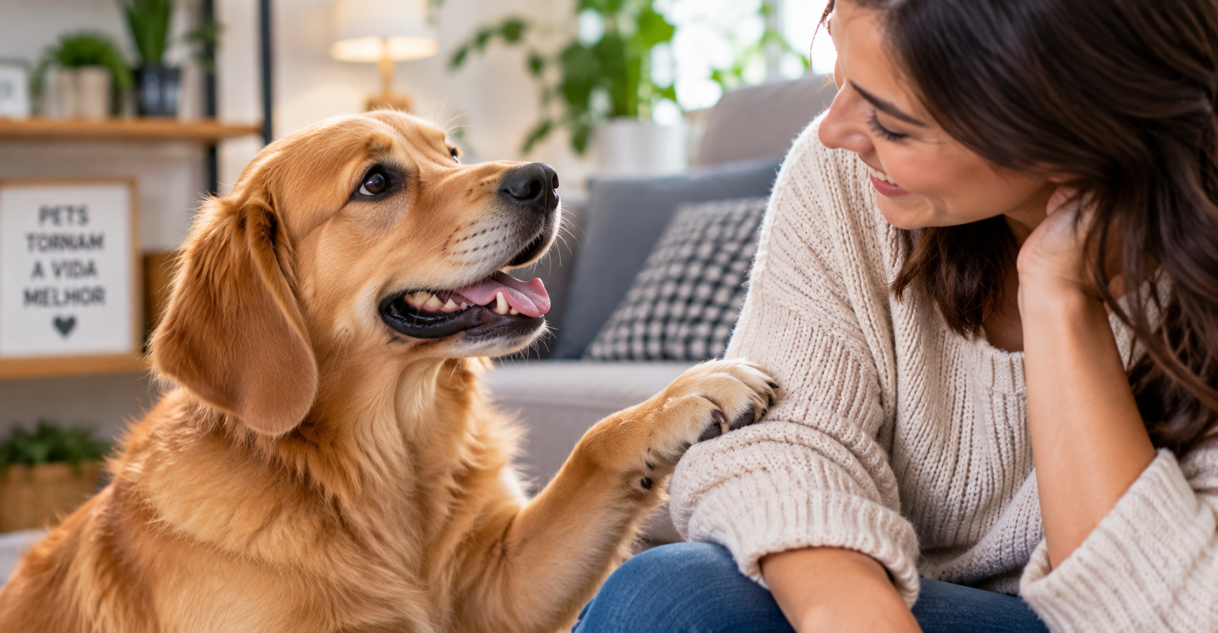 Cachorro coloca a pata em você