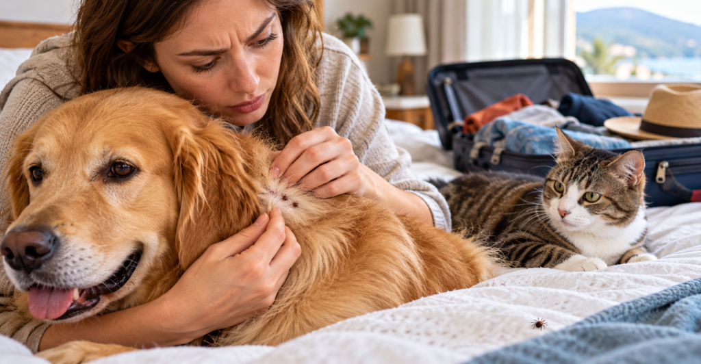 carrapatos após viagem com pets